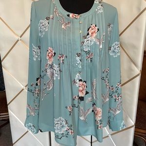 Floral Loose Fit Long Sleeve Blouse